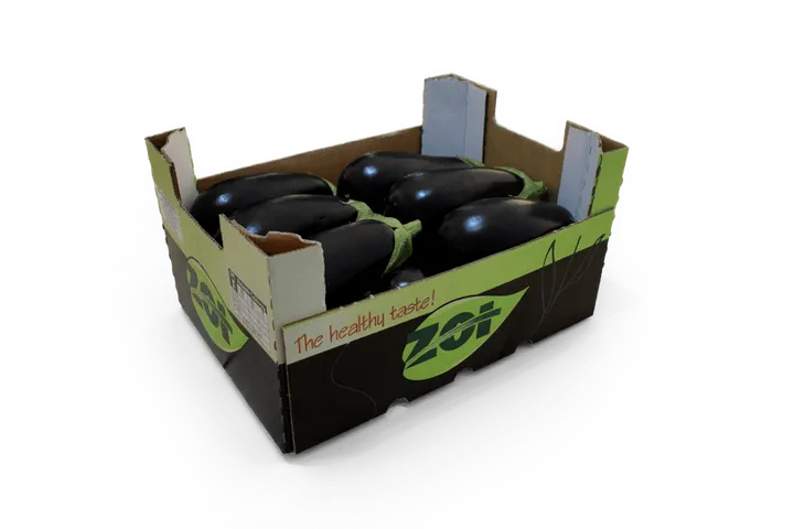 Berenjena: caja ZOI, vista lateral