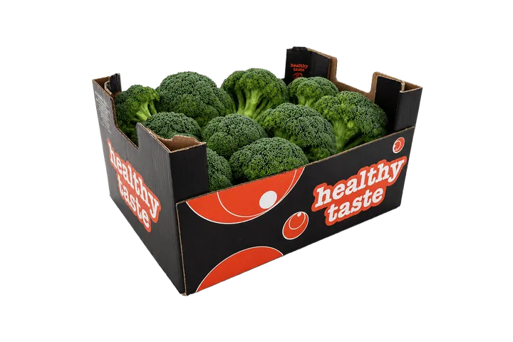 Brócoli: caja Healthy Taste, vista lateral