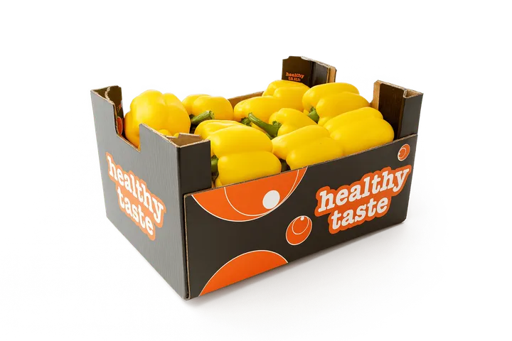 Pimiento Amarillo: caja Healthy Taste, vista lateral