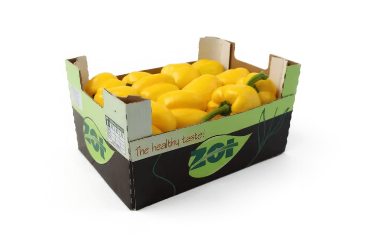 Pimiento Amarillo: caja ZOI, vista lateral