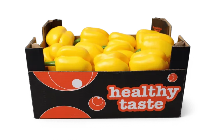 Pimiento Amarillo: caja Healthy Taste, vista lateral