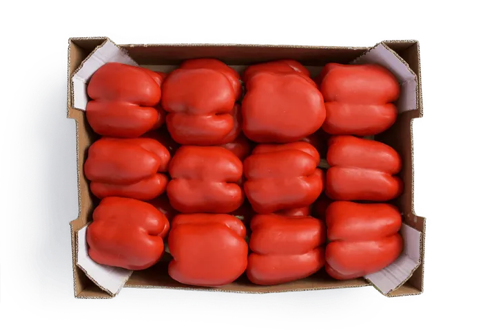 Pimiento Rojo: caja ZOI, vista cenital