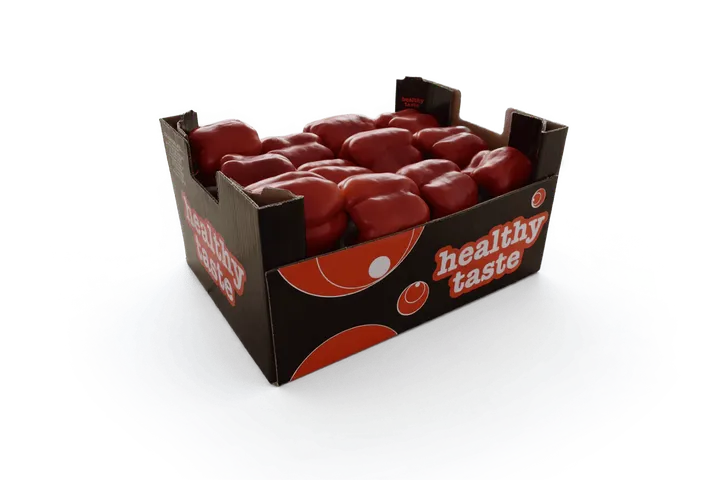 Pimiento Rojo: caja Healthy Taste, vista lateral