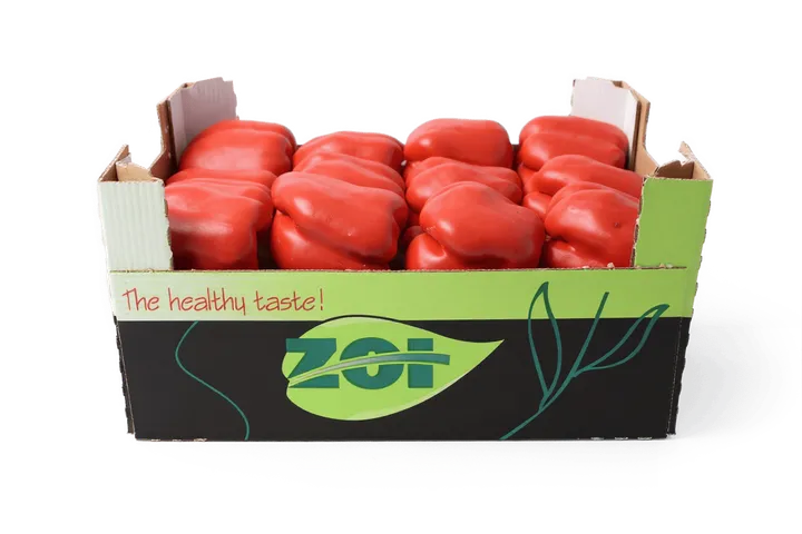 Pimiento Rojo: caja ZOI, vista lateral