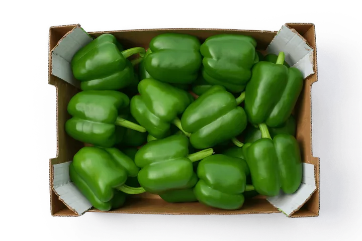 Pimiento Verde: caja ZOI, vista cenital