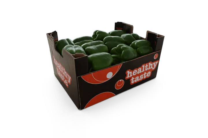 Pimiento Verde: caja Healthy Taste, vista lateral
