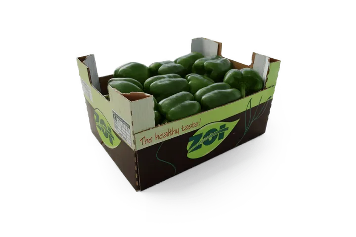 Pimiento Verde: caja ZOI, vista lateral