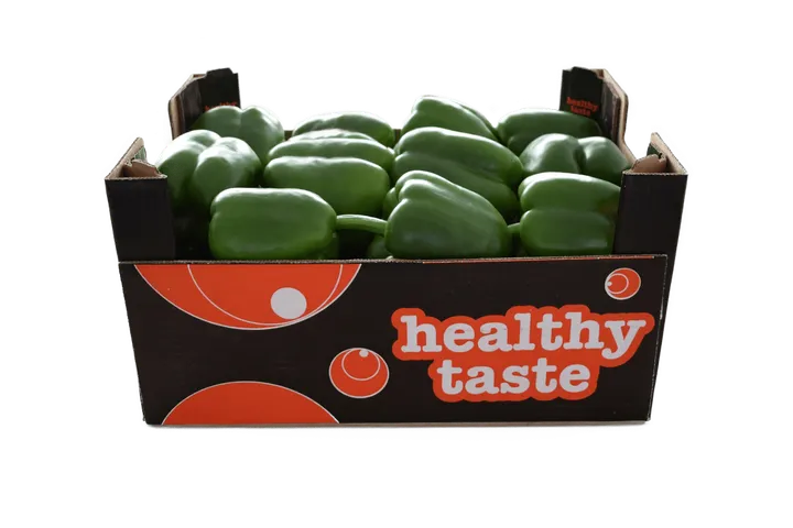 Pimiento Verde: caja Healthy Taste, vista lateral