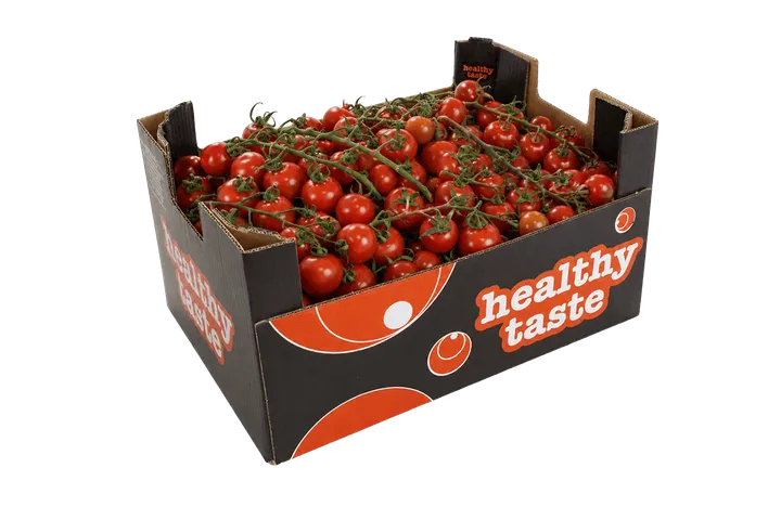 Tomate Cherry: caja Healthy Taste, vista lateral