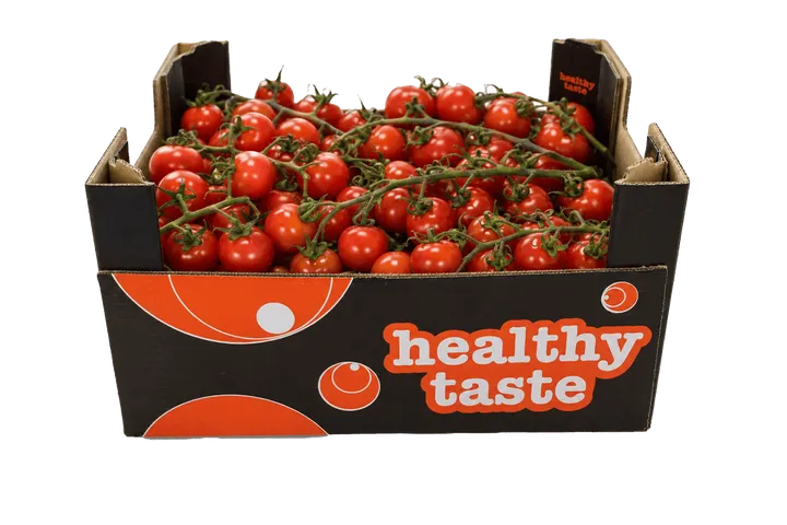 Tomate Cherry: caja Healthy Taste, vista frontal